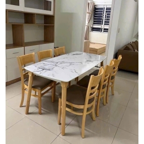 Bàn Ăn 6 Ghế Bằng Gỗ – Lựa Chọn Sang Trọng Cho Gia Đình Đông Thành Viên