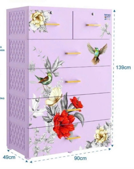 Tủ Nhựa Quy Phúc Size 90cm Hiện Đại