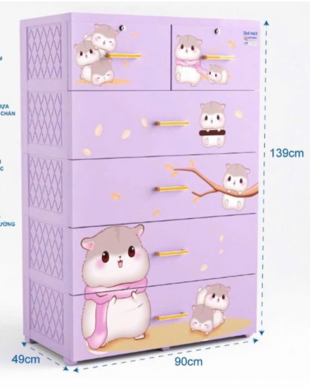 Tủ Nhựa Quy Phúc Size 90cm Hiện Đại